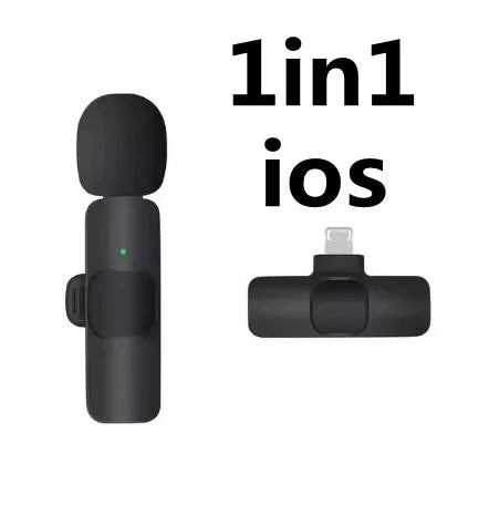 Wireless Lavalier Microphone Audio Video Recording Mini Microphone for iPhone Android Phone Live Broadcast Gaming Mic Portable