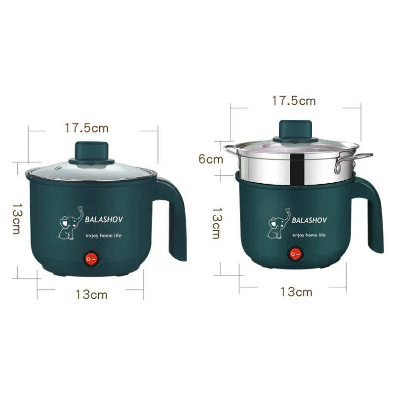 Mini Electric Cooker For Home Kitchen 2 People Food Noodle Single/Double Layer Multifunction Non-stick Pan steam Cooking Machine