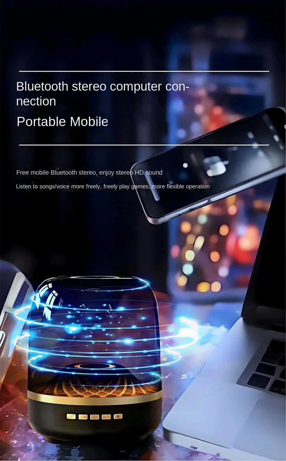 New Sound Box Bluetooth Speaker Subwoofer Colorful Glass Home High Volume Wireless Computer Speaker Audience Tronsmart Speaker