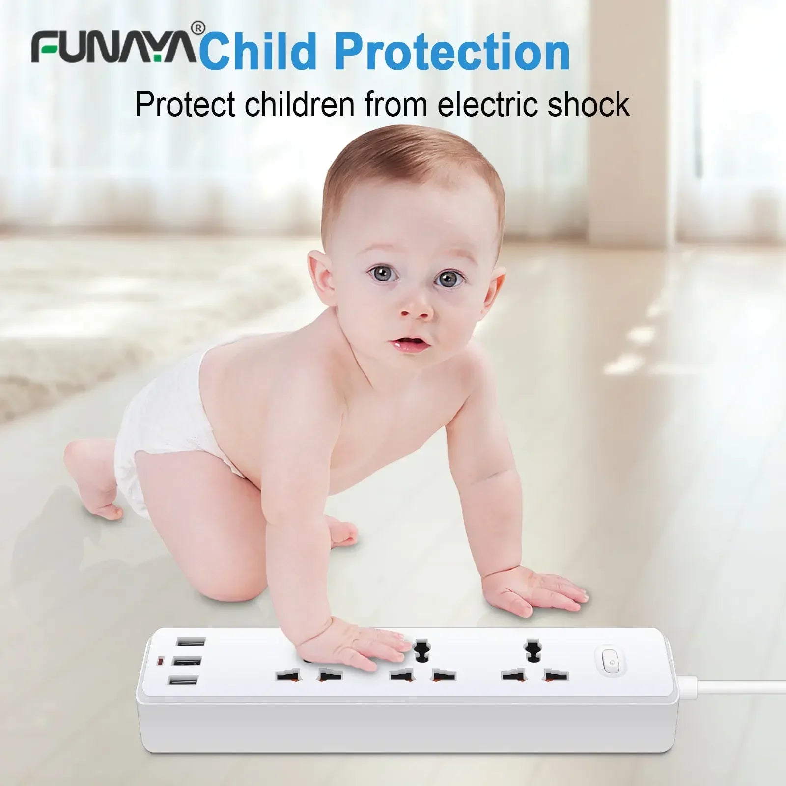 universal Power Strip Sockets EU/UK/US 3/4 Ouelets 3USB Ports Patch Board Safety Door Patch 110v 220v Black/white Pop Socket