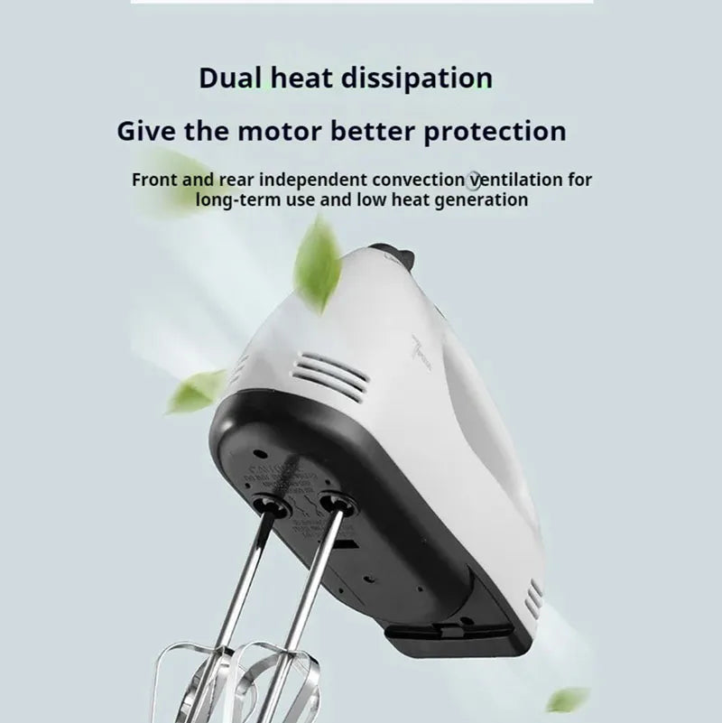 Factory supply YR Handheld electric egg beater, household automatic mixer, egg white and cream beater, mini 7-speed white
