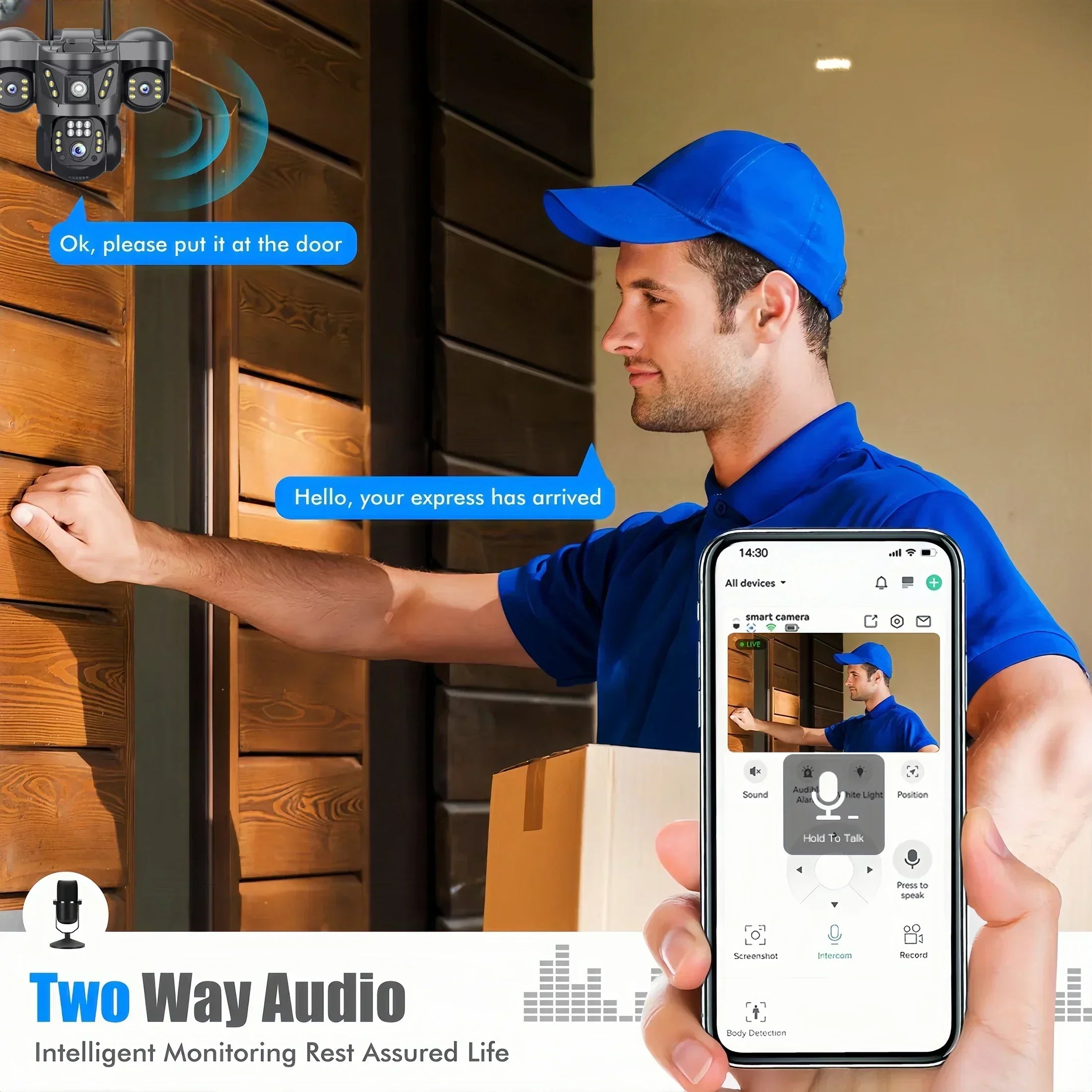 8K 15MP Three Screen WIFI Camera Three Lens Cameras Outdoor Waterproof Human Detection Color Night Vision 10X Zoom Security Cam