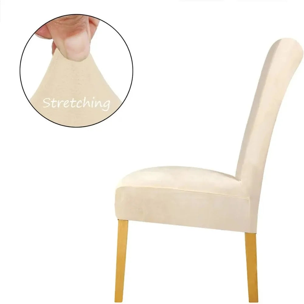 Scalable chair cover, elastic strap elastic fabric dining chair cover, suede large restaurant hotel party banquet chair cover
