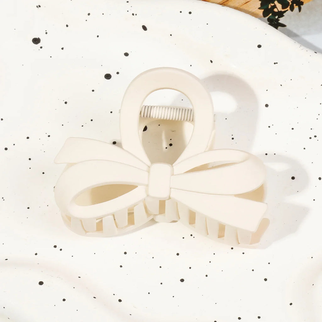 Matte Bow Large Hair Claw Crab Korea Women Solid Acrylic Hair Clips Hairpins Girls Ponytail Hair Accessories Barrettes Headbands