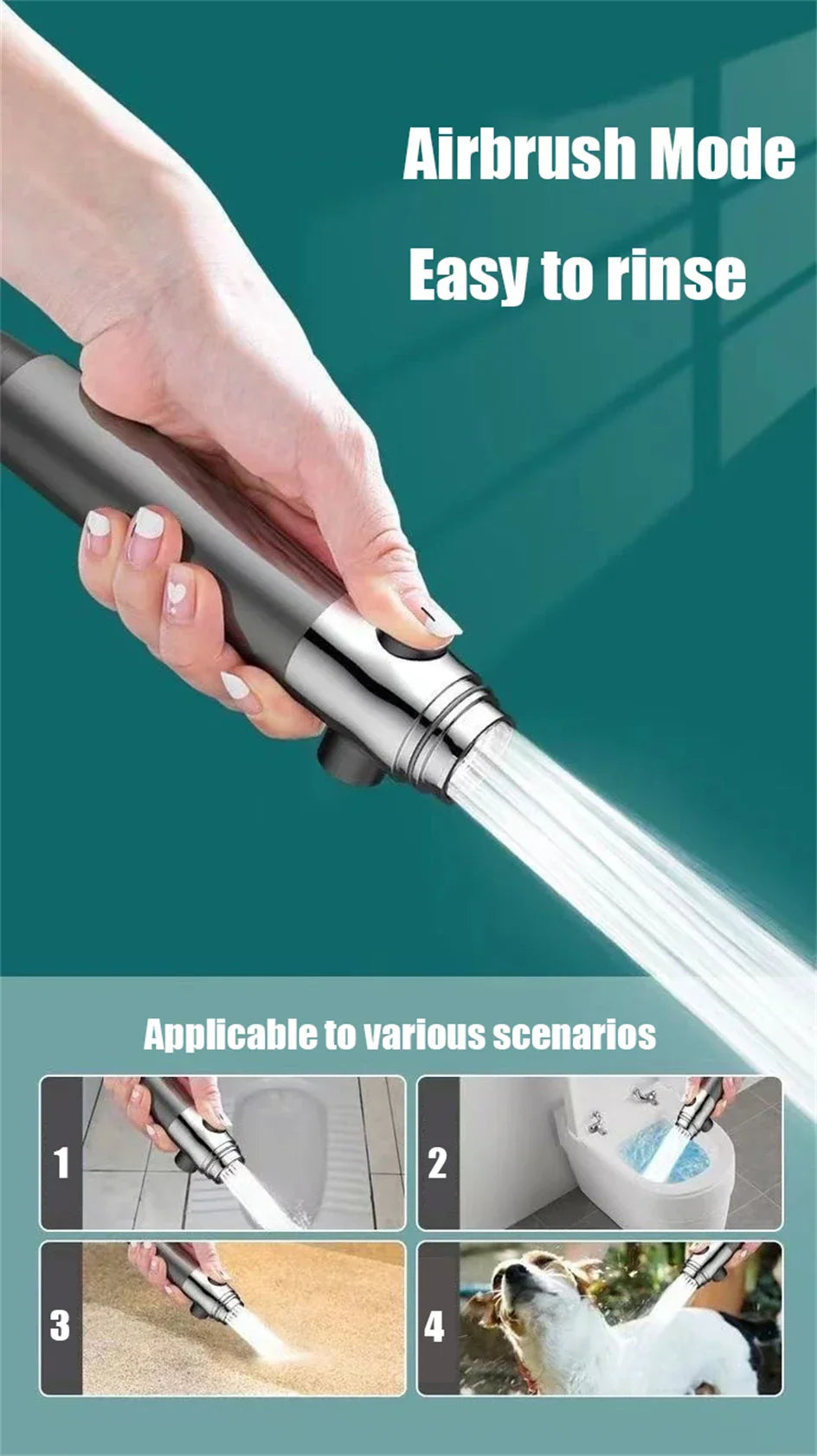 3 Modes Handheld Shower Head Filter Powerful Massage Spa High Pressure Water Saving Showerhead with ON/OFF Switch for Bathroom