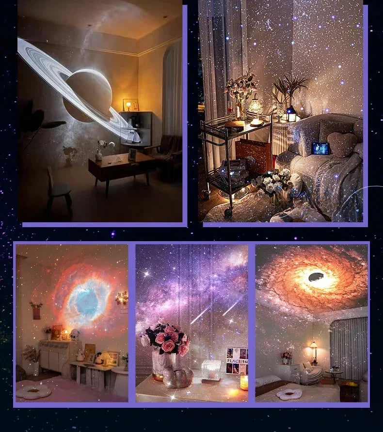 Meteor Star Projector, Galaxy Projector for Bedroom, LED Night Light Aurora Projector with BT Speaker, White Noise, Timer Gifts