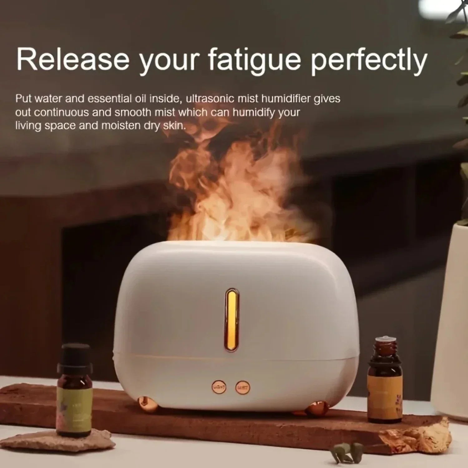 ‌2025 New USB Essential Oil Diffuser - Flame LED Humidifier for Baby Room, Office Desk, Gift Idea