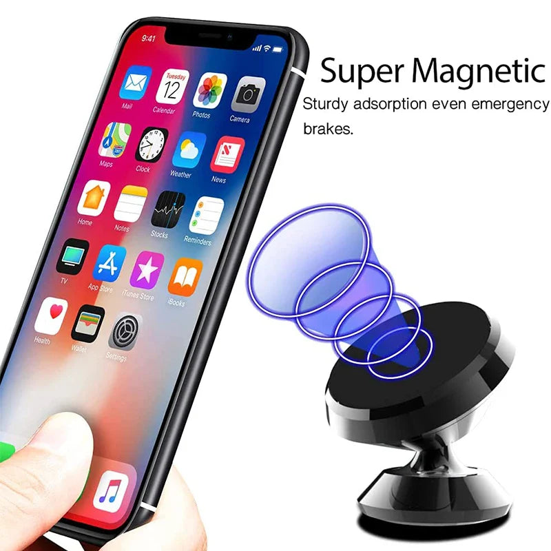 Metal Magnetic Car Phone Holder Mount Mobile Stand Bracket Cell GPS Support Magnet Mount Bracket Stick on Car For iPhone Xiaomi