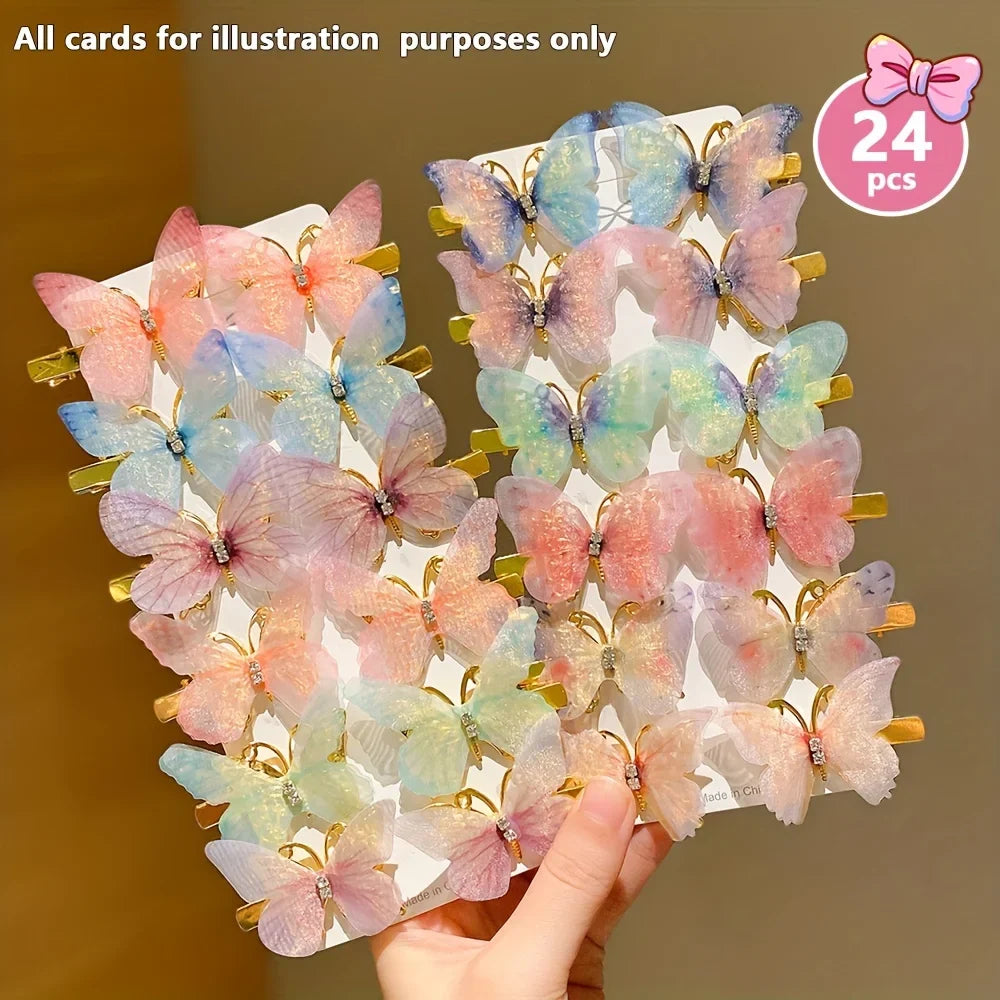 12/24/48pcs Sweet Butterfly Hair Clip Cute and Easiest for Match