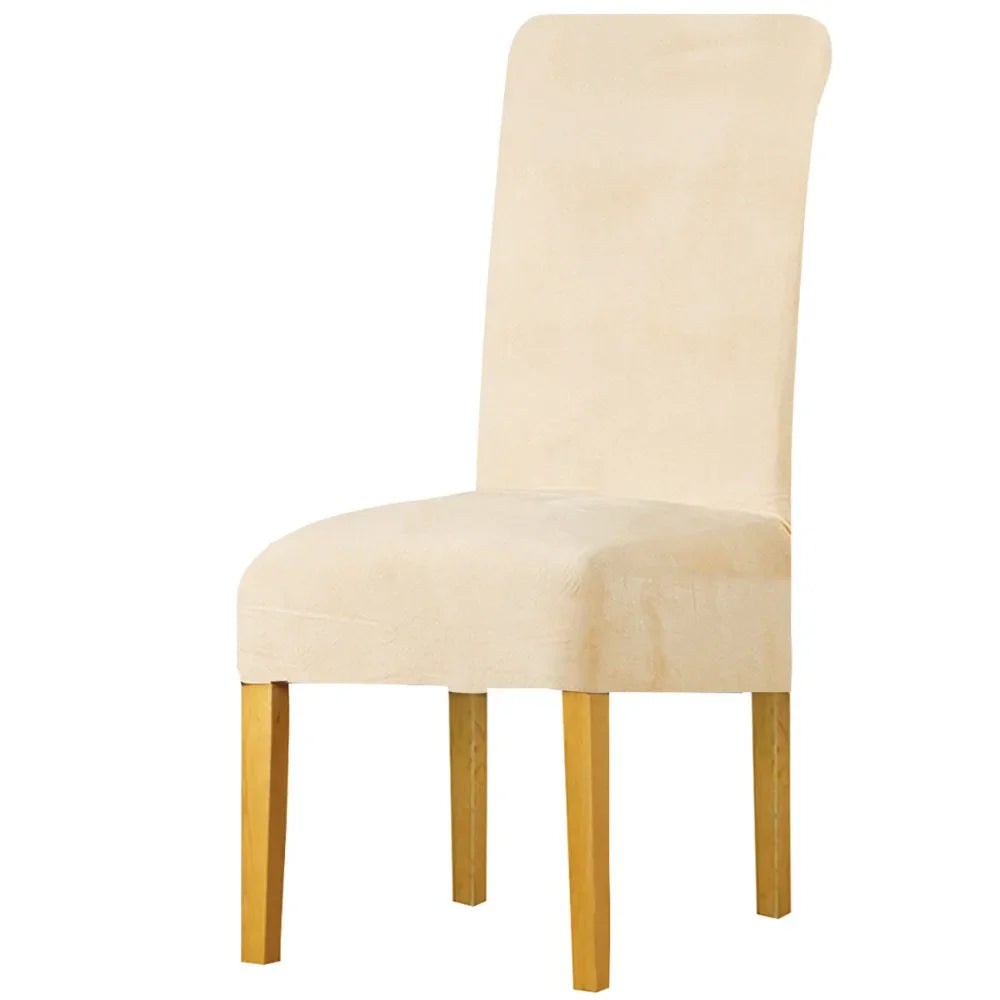 Scalable chair cover, elastic strap elastic fabric dining chair cover, suede large restaurant hotel party banquet chair cover