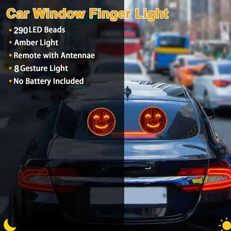 Creative Fun Three Models Lamp Car Interior Rear Windshield LED Hand Gesture Middle Finger Sign Warning Brake Light