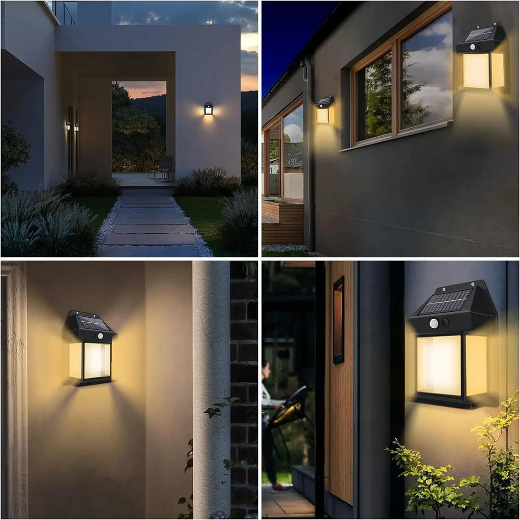 Outdoor Solar Tungsten LED Wall Light Motion Sensor Lamp Waterproof LED Safety Light for Patio Outdoor Deck Porch Barn Garage