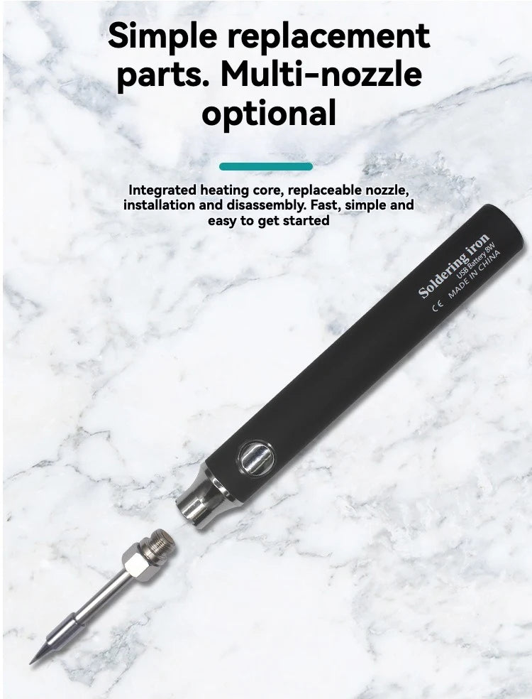 USB Soldering Iron Wireless Charging Electric Solder Iron 5V 8W Fast Charging Lithium Rechargeable Portable Repair Welding Tools