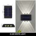 Solar Wall Lamp Outdoor Waterproof Solar Powered Light 6LED Beads UP and Down Illuminate Home Garden Yard Decoration Wall Light