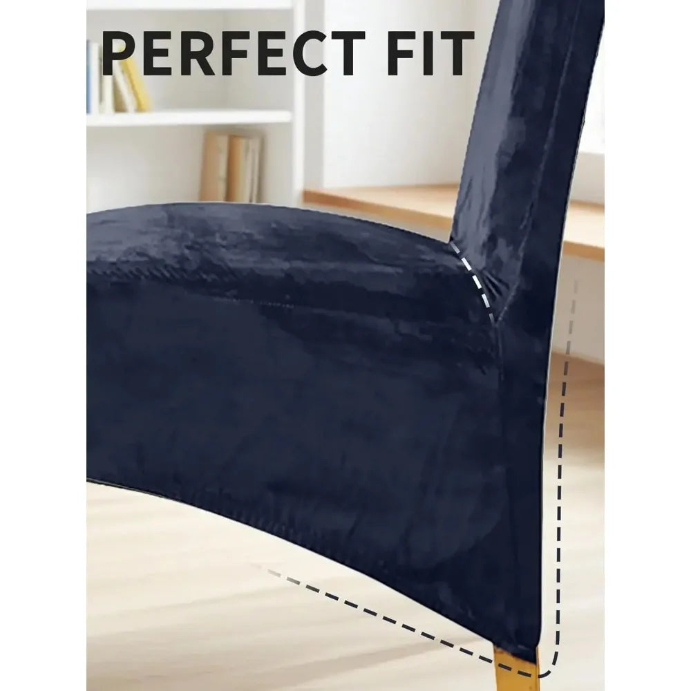 Scalable chair cover, elastic strap elastic fabric dining chair cover, suede large restaurant hotel party banquet chair cover