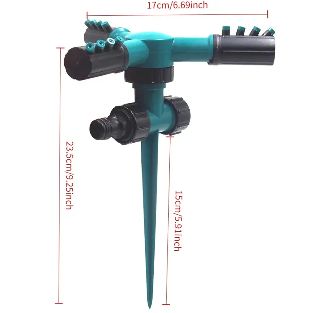 New Type Ground Insertion Large Trident Head Sprinkler Automatic 360 degree Rotation Lawn Sprinkler Series Nozzle Concrete Maint