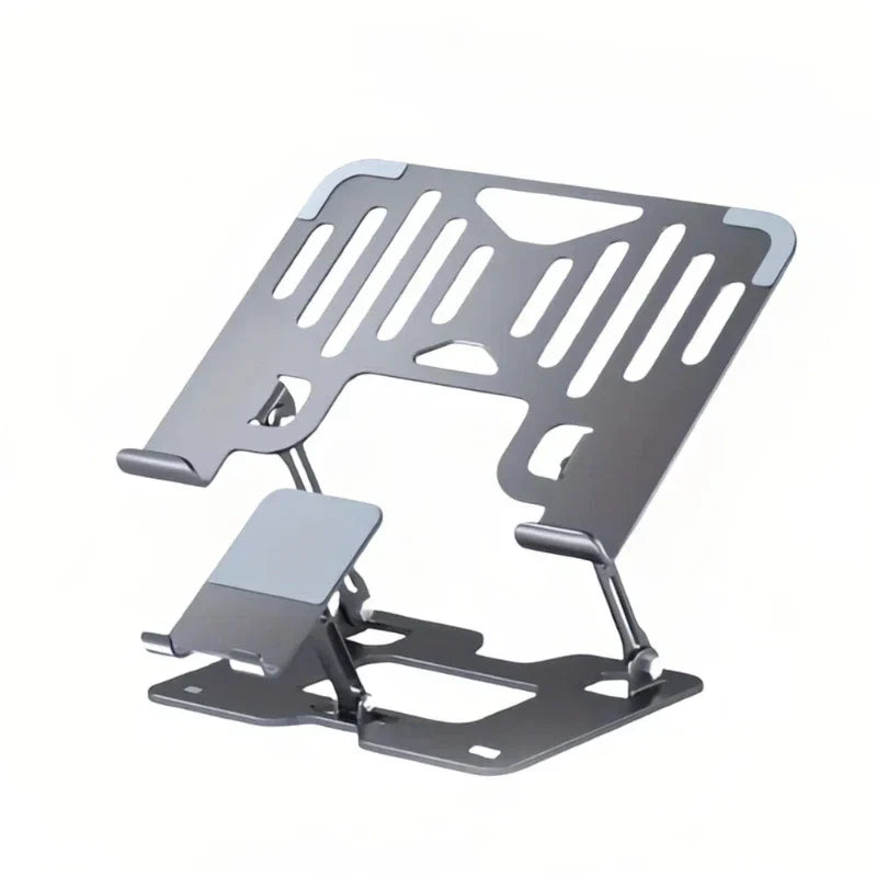 Heat Dissipation and Anti Slip Portable Foldable Dual Axis Adjustable Height Stable Stand for Mobile Phones Laptops and Tablets