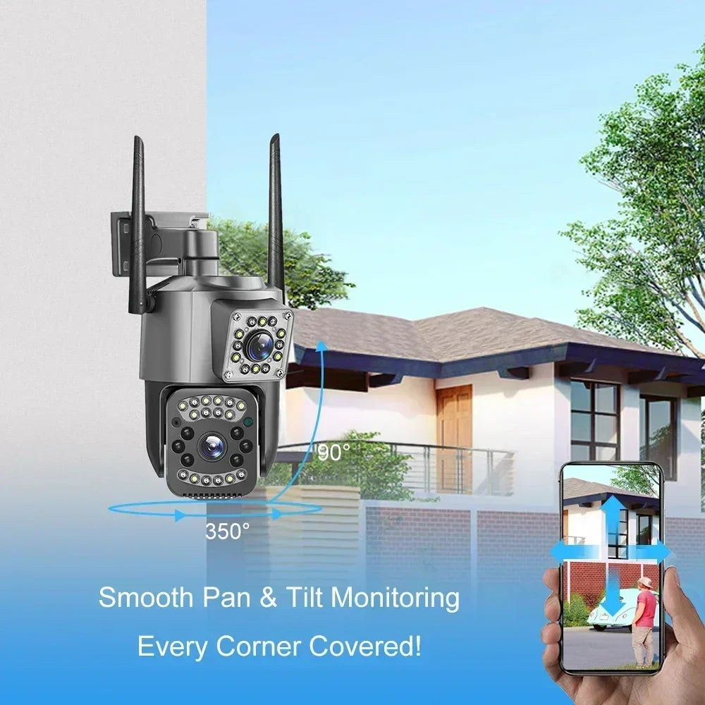 PEGATAH 10X Zoom 4MP IP Camera Wifi 4G Sim Card HD Dual Lens Home Outdoor Security Camera Night Vision CCTV PTZ Cameras