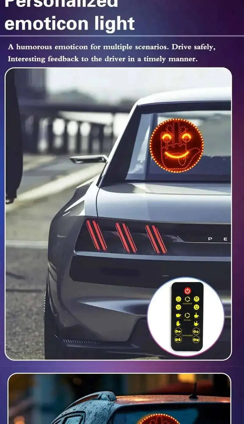 Creative Fun Three Models Lamp Car Interior Rear Windshield LED Hand Gesture Middle Finger Sign Warning Brake Light