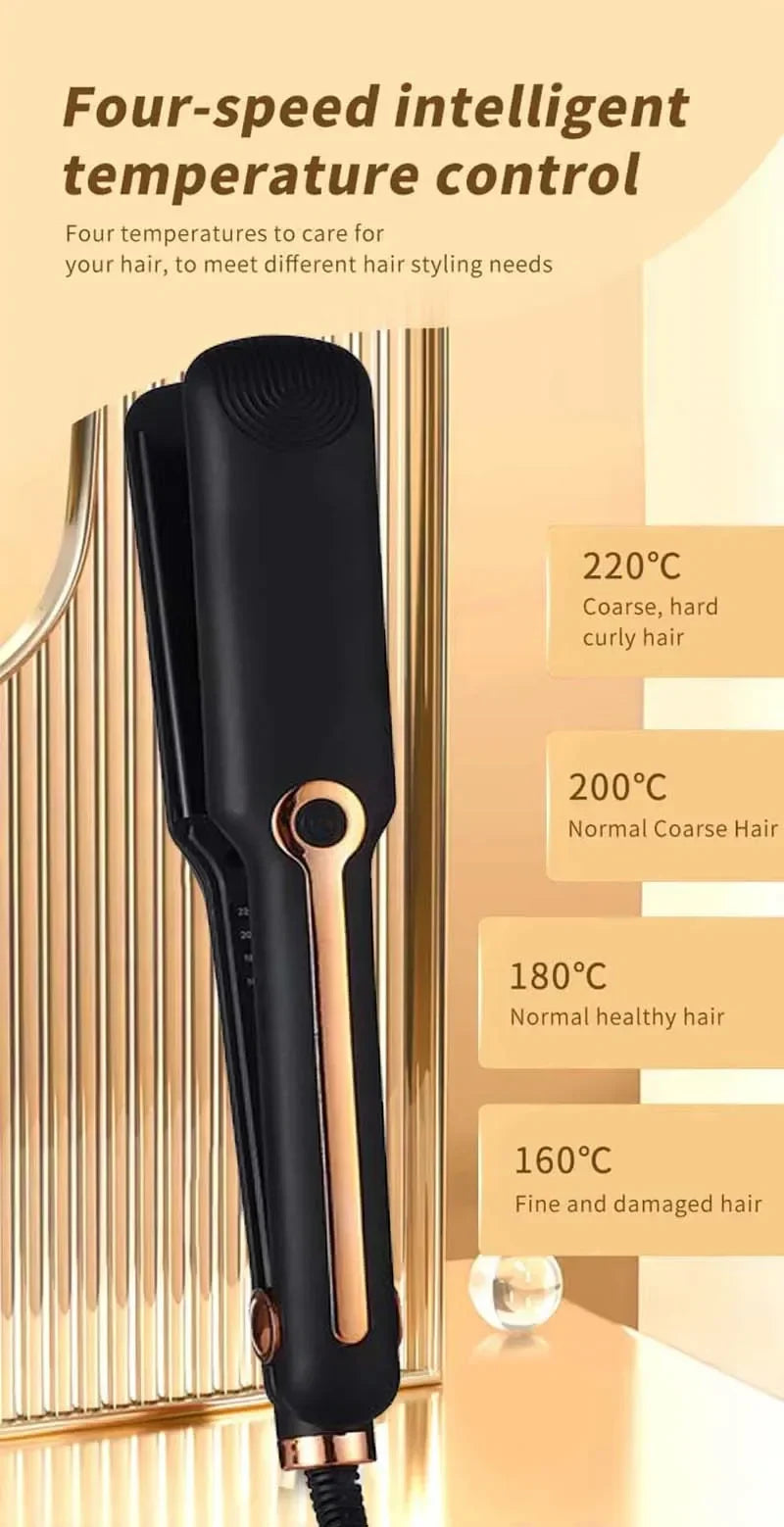 TINSOL Professional Ceramic Hair Straightener, Negative Ion Wide Plate, Adjustable Temperature Hair Straightening Clip