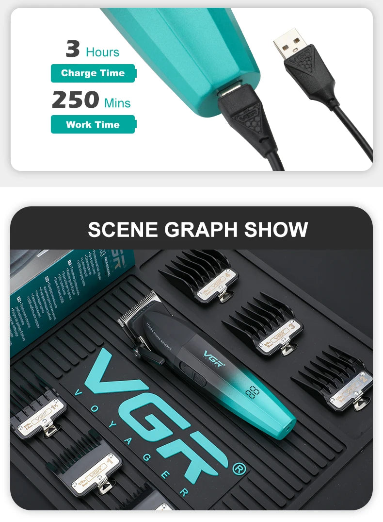 VGR 003 Clipper 906 Hair Cutting Machine High Quality 308 Hair Clipper Professional Set Vgr 003 9000 Rpm 45