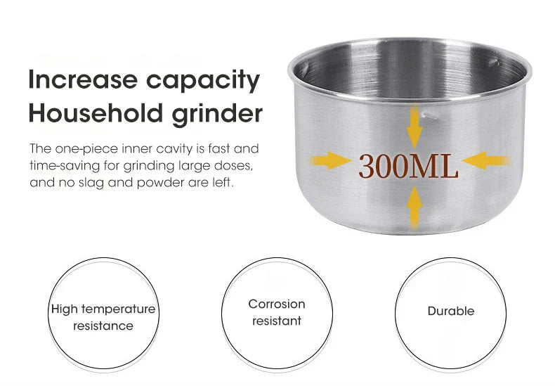 4 Blades Electric Grinder Home Coffee Kitchen Cereal Nuts Beans Spices Grains Grinder Machine 300ml Ultrafine Baby Food Pulveriz