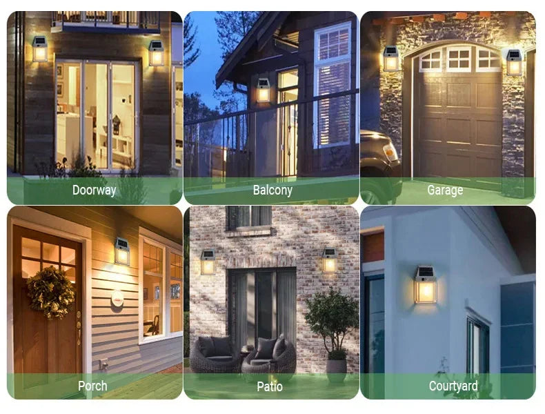 Outdoor Solar Tungsten LED Wall Light Motion Sensor Lamp Waterproof LED Safety Light for Patio Outdoor Deck Porch Barn Garage