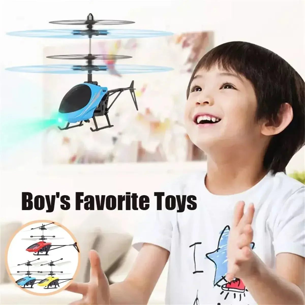 Mini Remote Control Aircraft Helicopter Flying Interaction Gesture Sensing Children Airplane Kids Toy with Flashing Light