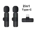 Wireless Lavalier Microphone Audio Video Recording Mini Microphone for iPhone Android Phone Live Broadcast Gaming Mic Portable