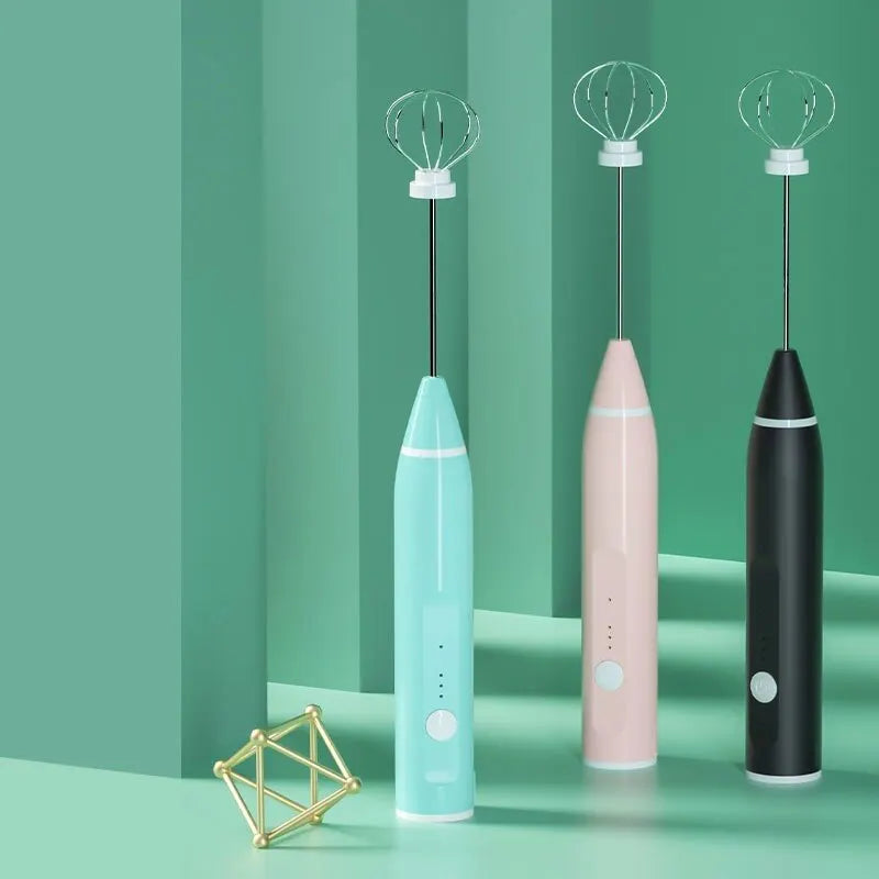Electric Milk Frother Portable Egg Beater USB Rechargeable Handheld Coffee Blender Milk Shaker Mixer Foamer Food Blender