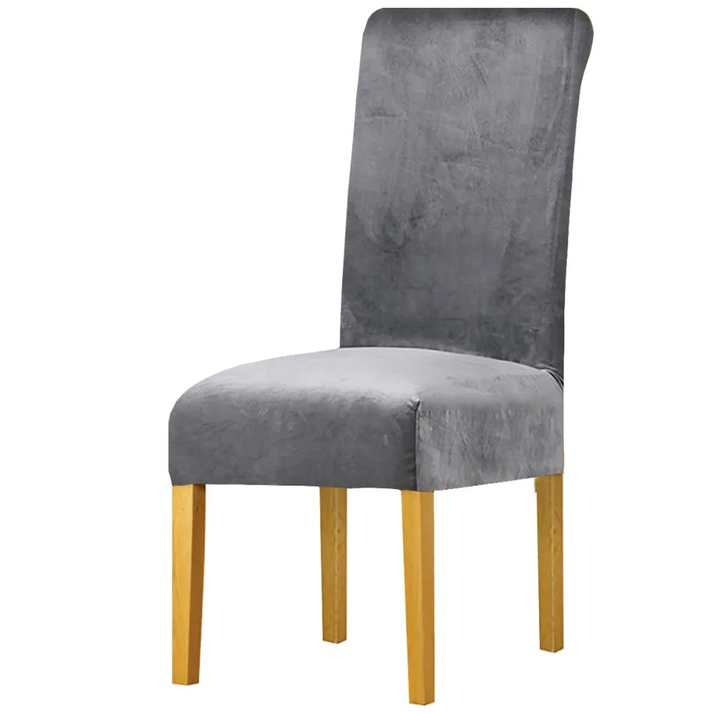 Scalable chair cover, elastic strap elastic fabric dining chair cover, suede large restaurant hotel party banquet chair cover