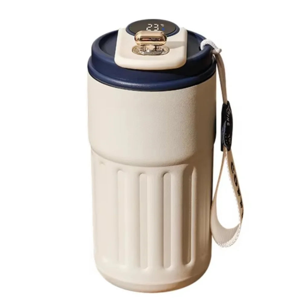 Gift 450ML Thermal Water Bottle Portable Large Capacity Coffee Thermos Cup Digital Intelligent Drinking Bottle Kitchen Supplies
