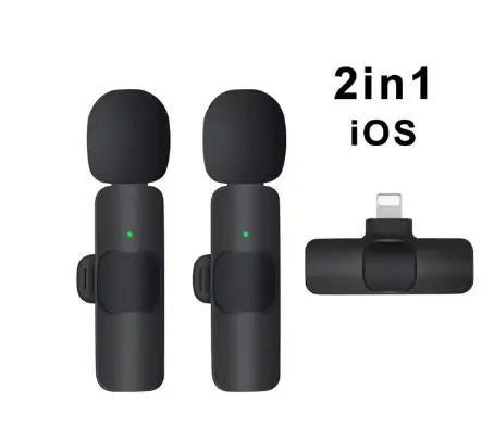 Wireless Lavalier Microphone Audio Video Recording Mini Microphone for iPhone Android Phone Live Broadcast Gaming Mic Portable