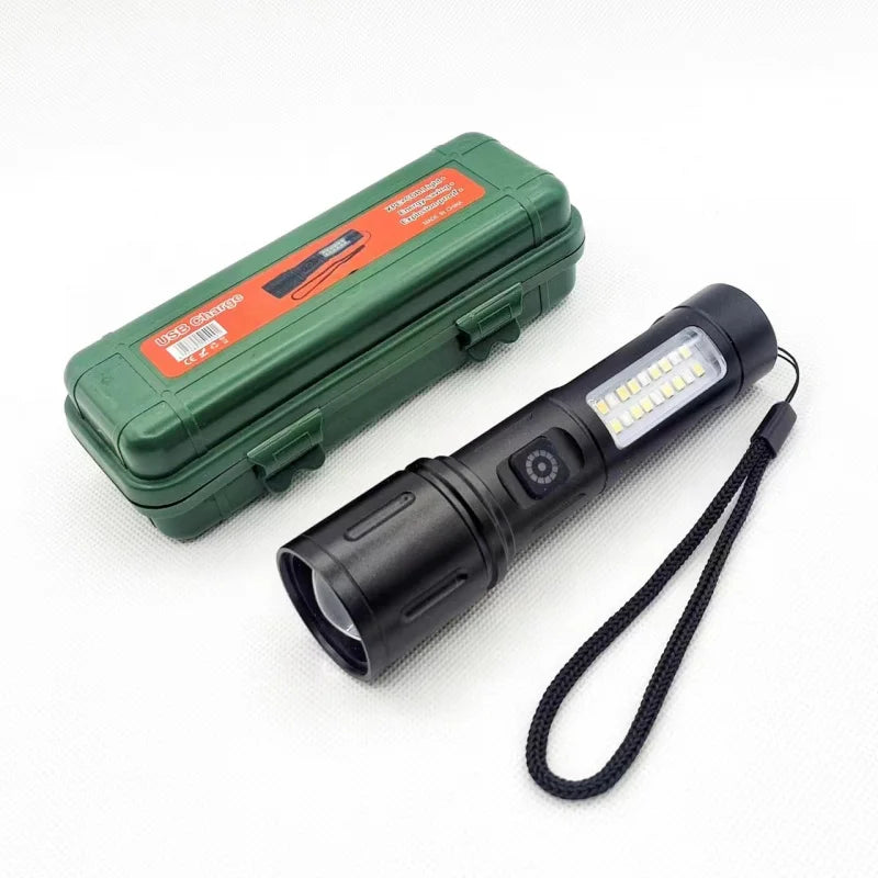 White Laser Long-Range Flashlight Aluminum Alloy High-Intensity Zoom Lighting Torch Multi-Functional Work Light