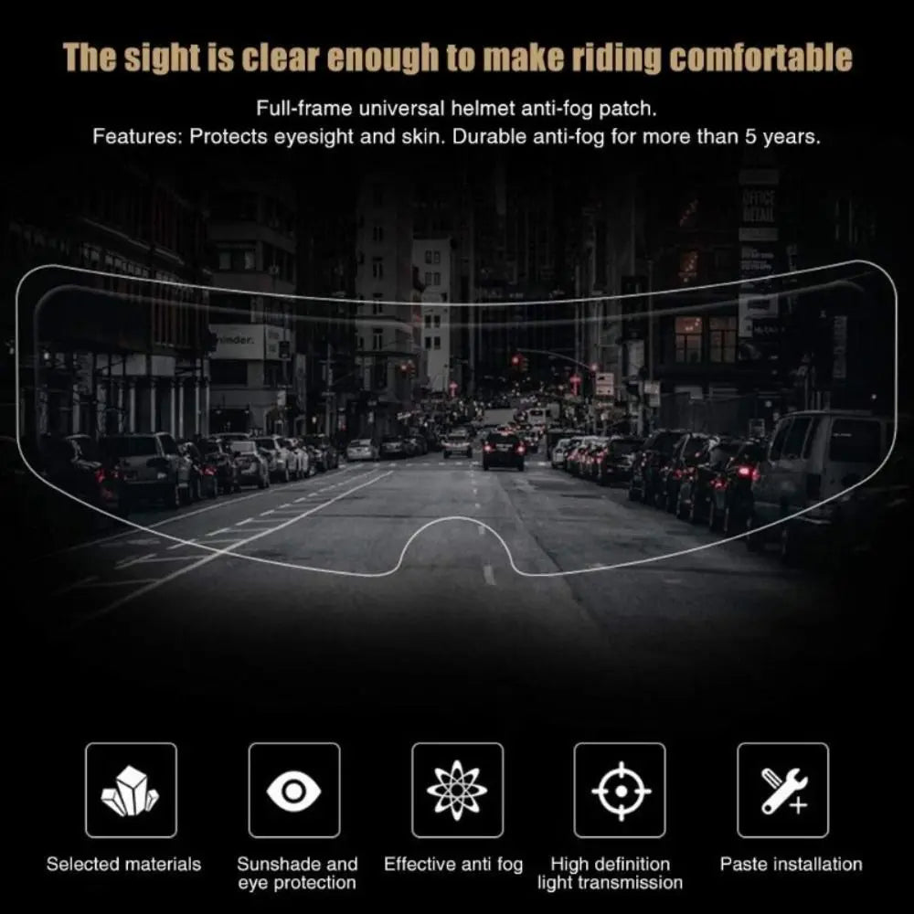 Universal Fit Motorcycle Helmet Patch Clear Nano Coating Helmet Lens Sticker Rainproof Helmet Anti-fog Film Helmet Accessories