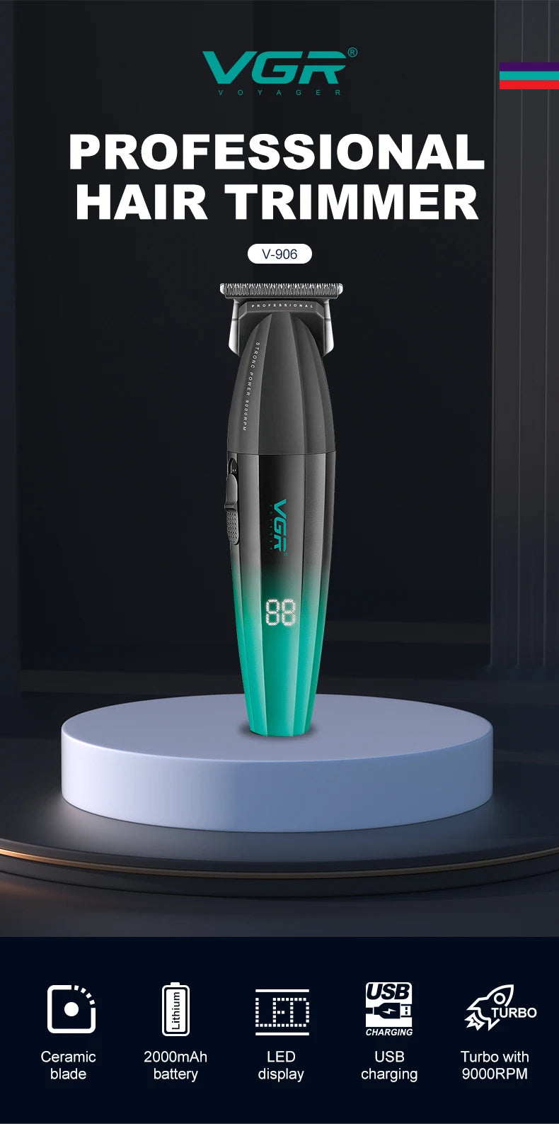 VGR 003 Clipper 906 Hair Cutting Machine High Quality 308 Hair Clipper Professional Set Vgr 003 9000 Rpm 45