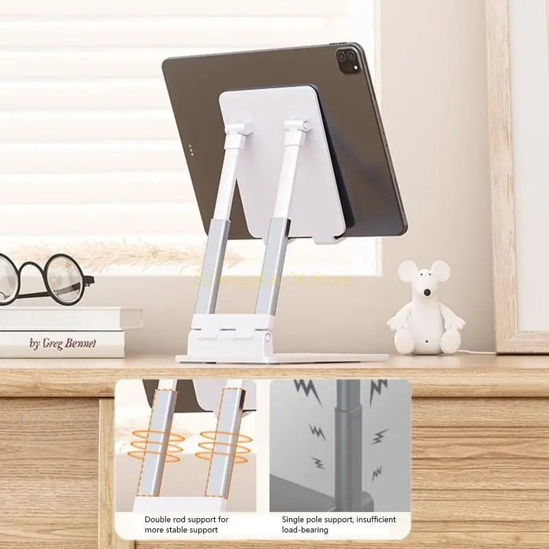 H7BB Universal Tablet Holder for Watching Videos Learning Height Adjustable Gift for Family Kids