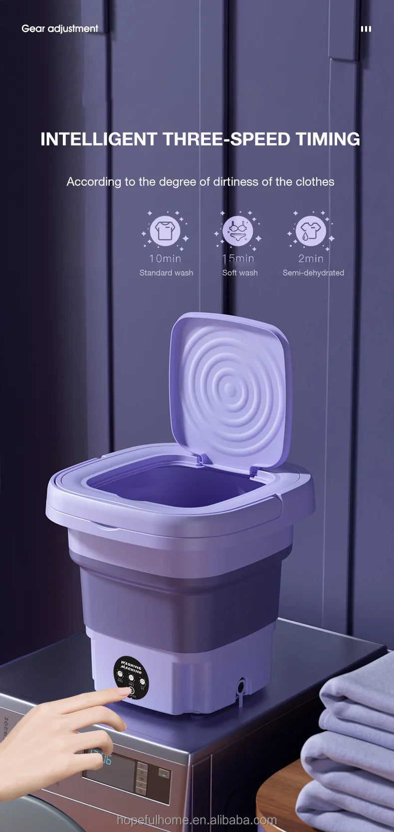 Modern 8L Automatic Clothes Washer Plastic Electric Mini Foldable in Stock-Portable for RV Car Traveling New