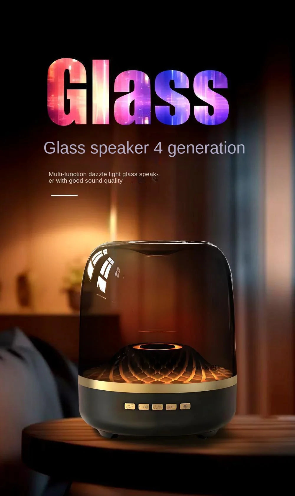 New Sound Box Bluetooth Speaker Subwoofer Colorful Glass Home High Volume Wireless Computer Speaker Audience Tronsmart Speaker