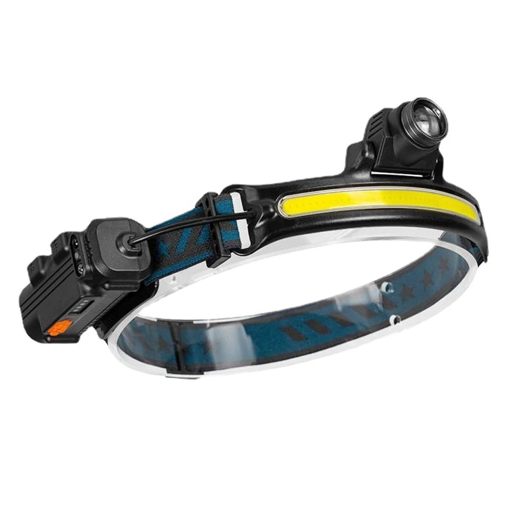 XPG+COB LED Zoom Induction Headlamp USB Rechargeable Powerful Head Flashlight Power Display Camping Headlight for Hiking Fishing
