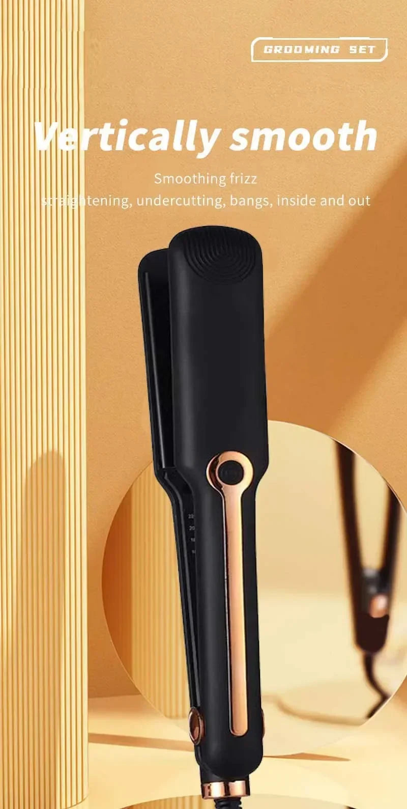 TINSOL Professional Ceramic Hair Straightener, Negative Ion Wide Plate, Adjustable Temperature Hair Straightening Clip