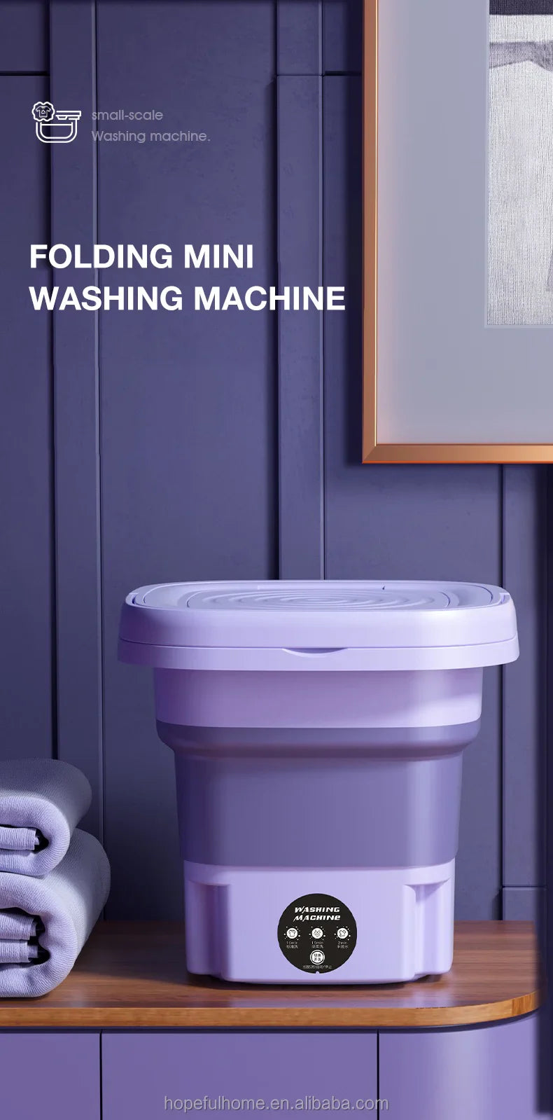 Modern 8L Automatic Clothes Washer Plastic Electric Mini Foldable in Stock-Portable for RV Car Traveling New