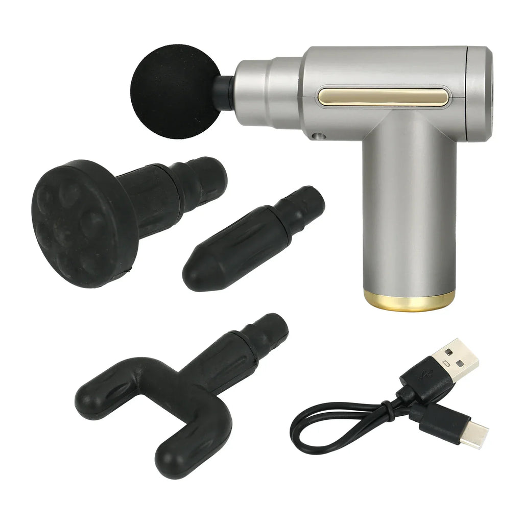 Mini Fascia Massage Gun Powerful Mini Deep Tissue Massage Gun for Muscle Recovery & Pain Relief with 4 Attachments