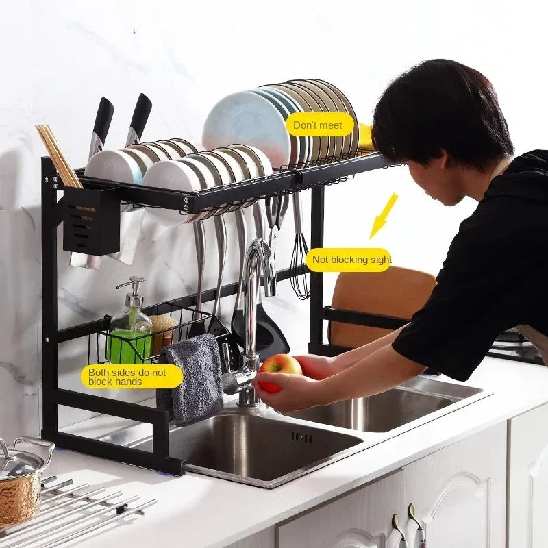Multifunctional Racks Holders Storage Rack Knife Stand Dish Dish Fruit and Vegetable Bowl Chopsticks Tube Cleaning Kitchenware