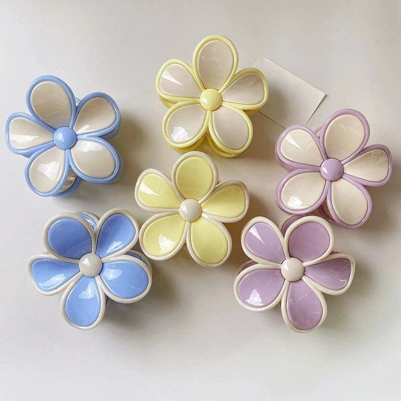 Cream Mousse Flower Medium Grab Clip Atmosphere Shark Back Head Plate Hairpin Half Tie Hair Summer New Claw Leading Fashion Kpop