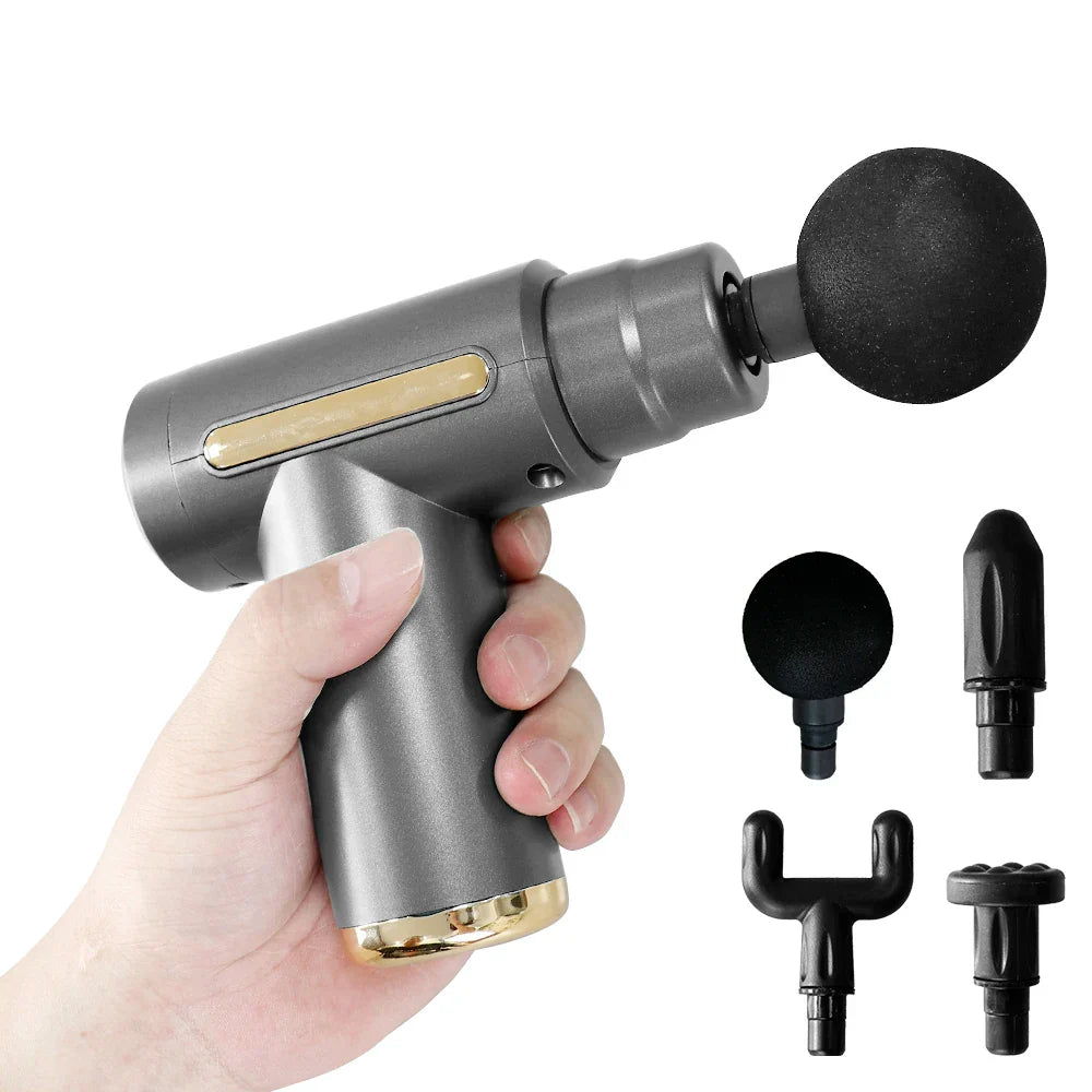 Mini Fascia Massage Gun Powerful Mini Deep Tissue Massage Gun for Muscle Recovery & Pain Relief with 4 Attachments