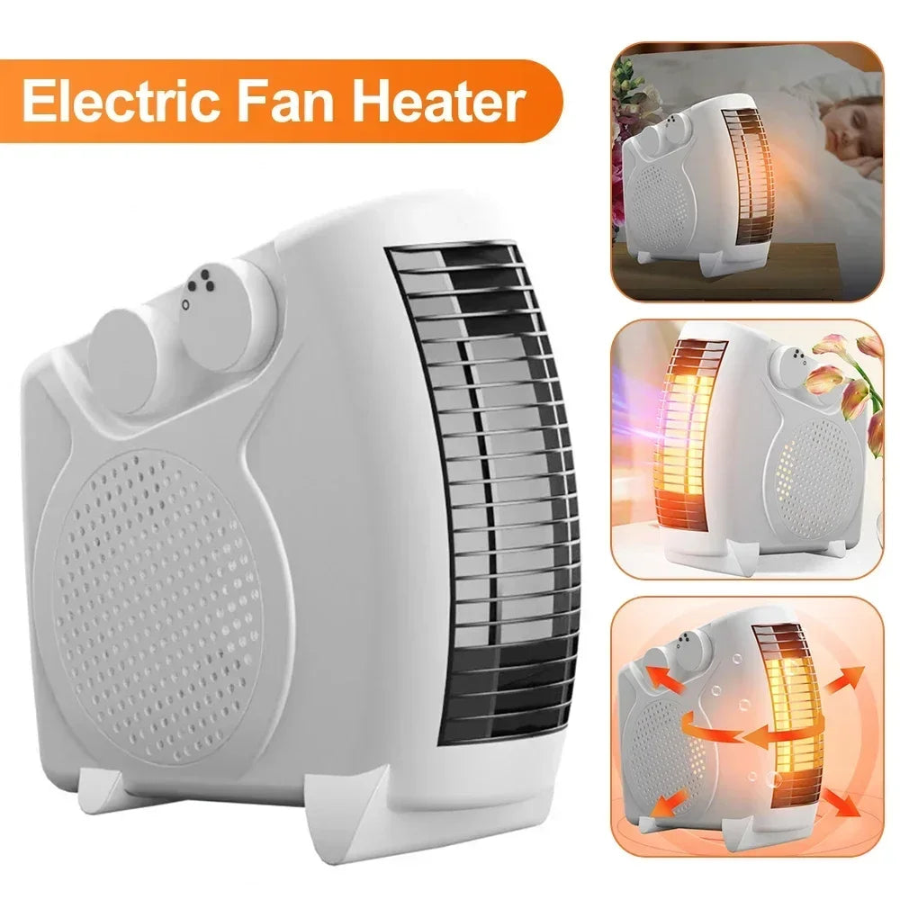220V Winter Warmer Household Desktop Electric Heater Fan 3 Gear Adjustable Warm Air Blower Ripple Heating Machine Bedroom Office