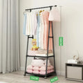 Mobile Clothes Hanger Triangle Floor Standing with Wheels Coat Rack Multi-function Household Bedroom Living Room Clothes Rack