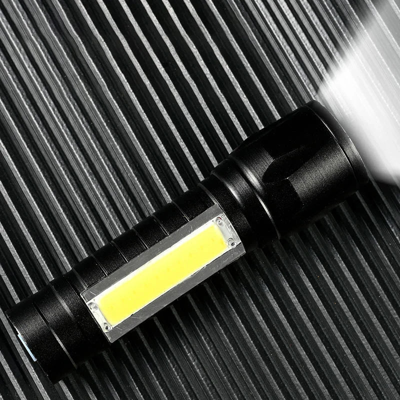 Camping Fishing Emergency Lantern  Portable USB Rechargeable Flashligh COB+XPE Zoom Mini Torch 3 Lighting Modes For Outdoo