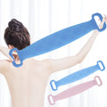 Portable Back Shower Towel Premium Silicone Rubbing Towel for Body Deep Cleaning Hard to Reach Areas Ergonomic Handle Sky Blue